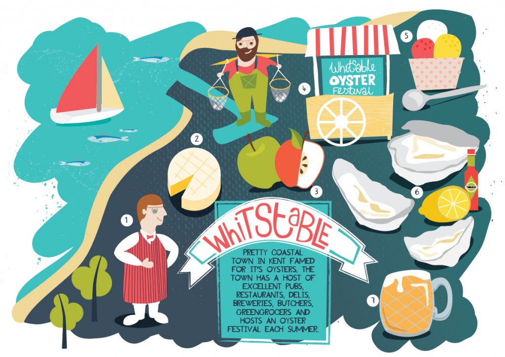 Whitstable Food Map Illustration
