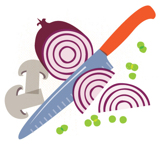 Chopping Onions Food Illustration