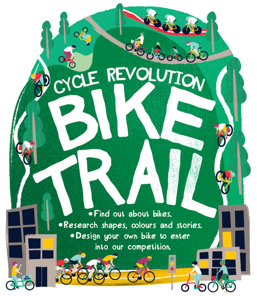 Design Museum Bike Trail Leaflet Illustration Design