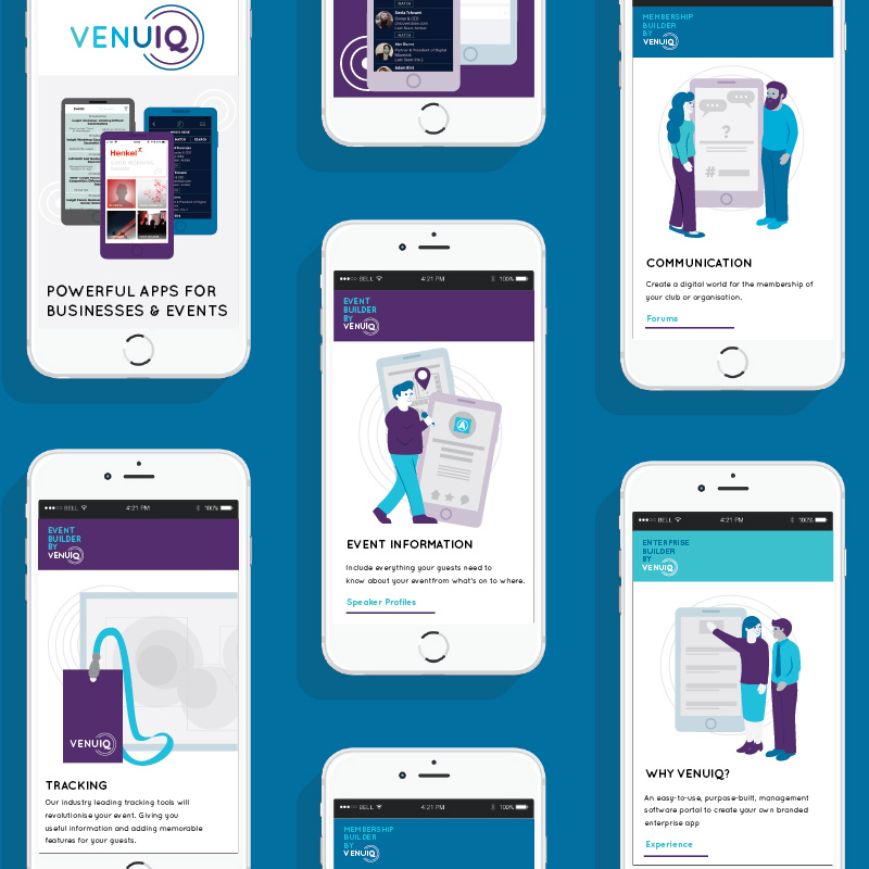 VenuIQ Website and App illustrations