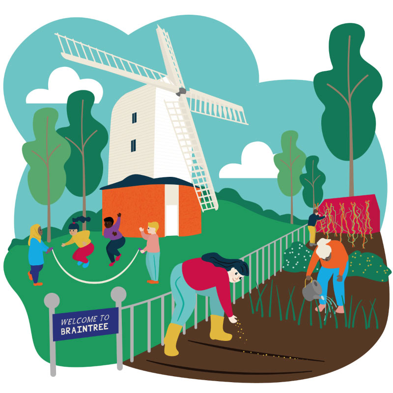 Active Essex Braintree Windmill Illustration