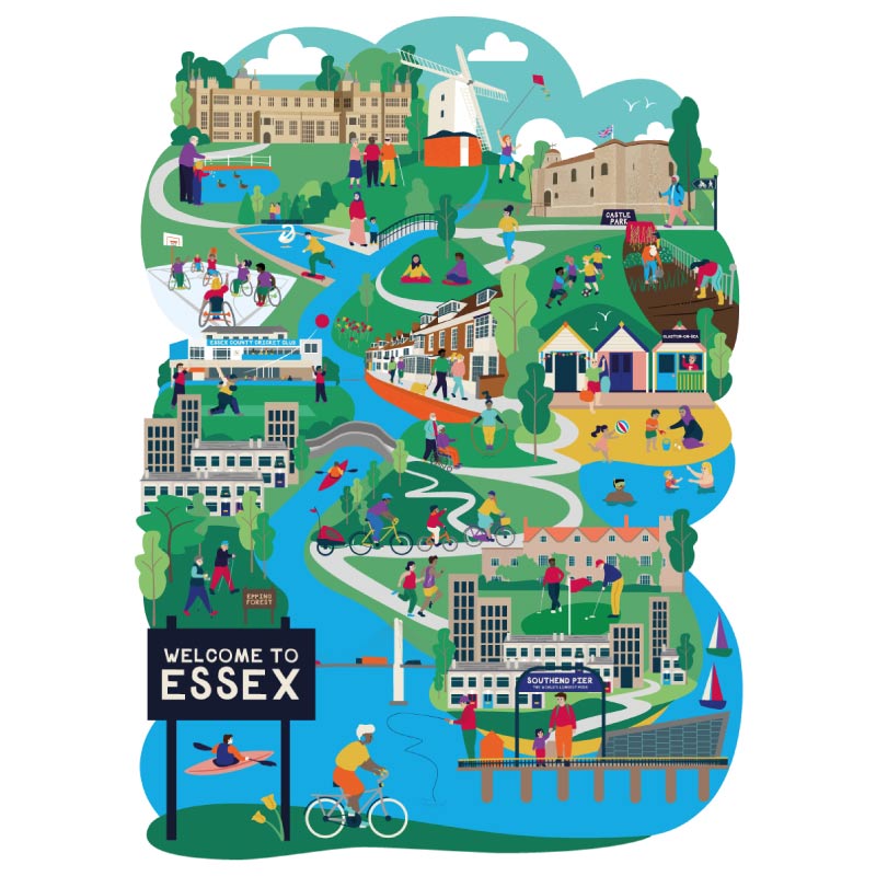 Active Essex Essex Scene Illustration